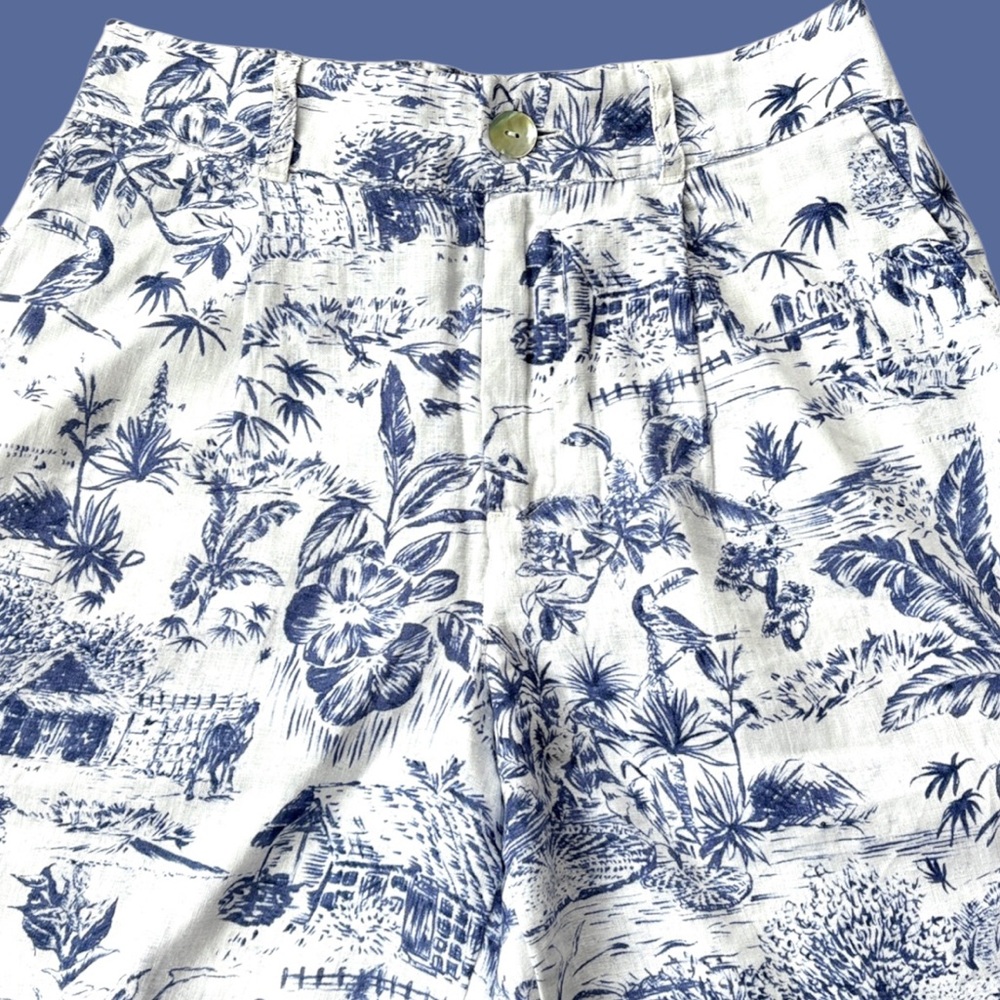 EUC Joie Linen Tropical Print Wide Leg Pants Size Small - Picture 2 of 8